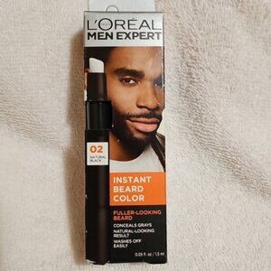 L'Oréal Paris Instant Beard Color Natural Black 02, 0.05 fl oz